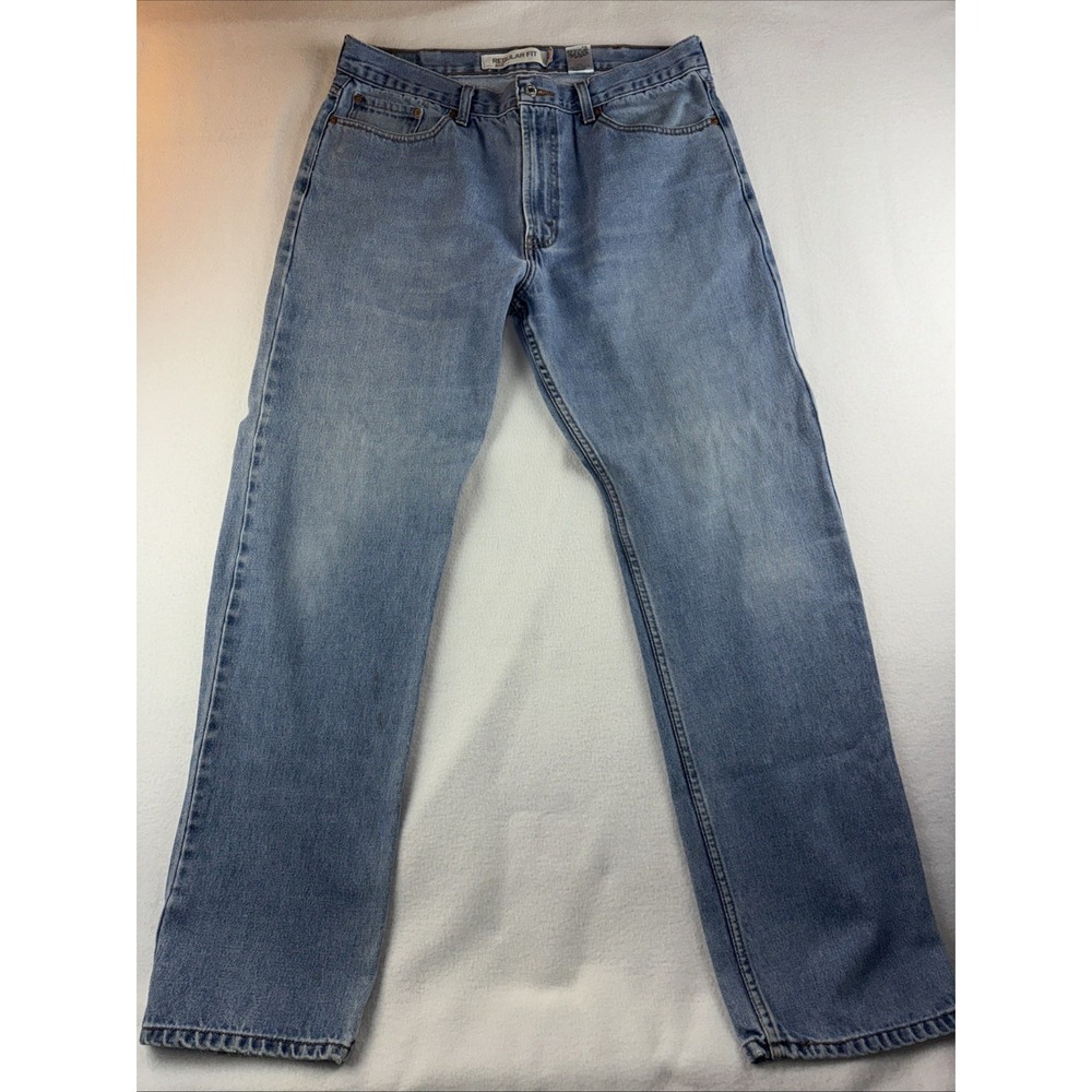 Levi's 505 Regular Fit Light Washed Denim Blue Jeans Men's Size 38/34